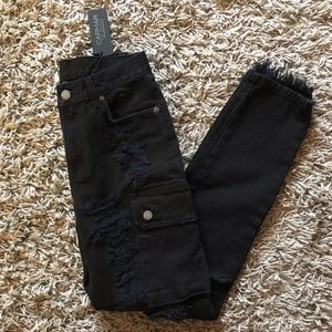 LF CARMAR Black Cargo Jeans